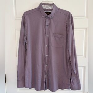 Johnston & Murphy Mens Large Long Sleeve Button Down Gingham Checkered Shirt